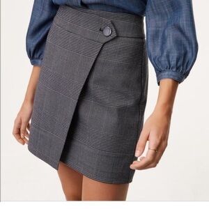 LOFT Gray Wrap Mini Skirt for Work